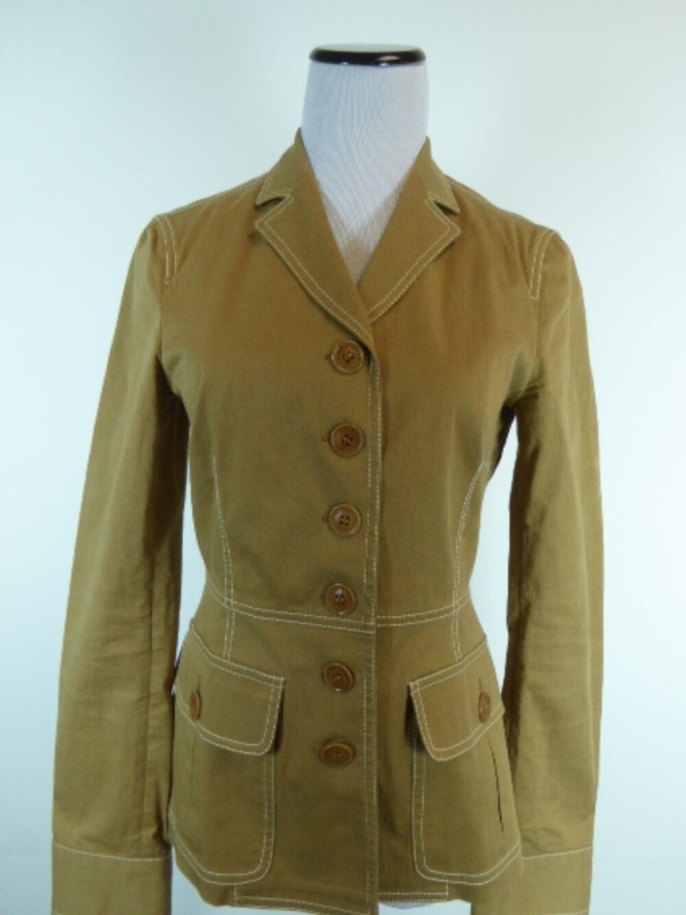 MOSCHINO CHEAP AND CHIC camel tan cotton blazer jacket made in Italy 8 42